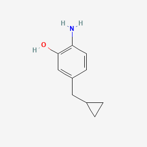 molecular formula C10H13NO B14824726 2-Amino-5-(cyclopropylmethyl)phenol 