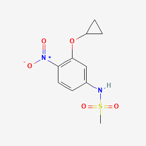 molecular formula C10H12N2O5S B14824749 N-(3-Cyclopropoxy-4-nitrophenyl)methanesulfonamide 