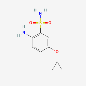 molecular formula C9H12N2O3S B14824770 2-Amino-5-cyclopropoxybenzenesulfonamide 