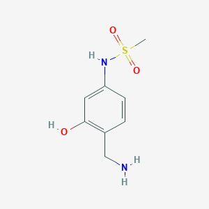 molecular formula C8H12N2O3S B14824775 N-(4-(Aminomethyl)-3-hydroxyphenyl)methanesulfonamide 