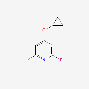 molecular formula C10H12FNO B14824799 4-Cyclopropoxy-2-ethyl-6-fluoropyridine 