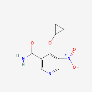 molecular formula C9H9N3O4 B14824843 4-Cyclopropoxy-5-nitronicotinamide 