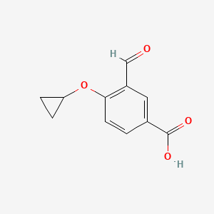 molecular formula C11H10O4 B14824860 4-Cyclopropoxy-3-formylbenzoic acid 