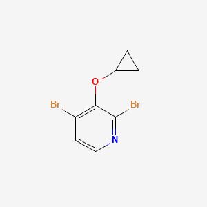 molecular formula C8H7Br2NO B14824888 2,4-Dibromo-3-cyclopropoxypyridine 