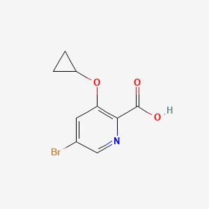 molecular formula C9H8BrNO3 B14824964 5-Bromo-3-cyclopropoxypicolinic acid 