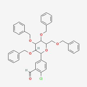 molecular formula C41H39ClO6 B14824971 2-Chloro-5-(3,4,5-tribenzyloxy-6-benzyloxymethyl-tetrahydro-pyran-2-yl)benzaldehyde 
