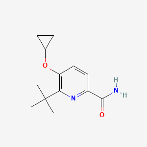 molecular formula C13H18N2O2 B14824974 6-Tert-butyl-5-cyclopropoxypicolinamide 