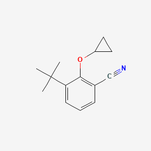 molecular formula C14H17NO B14824983 3-Tert-butyl-2-cyclopropoxybenzonitrile 