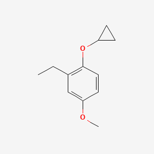 molecular formula C12H16O2 B14824996 1-Cyclopropoxy-2-ethyl-4-methoxybenzene 