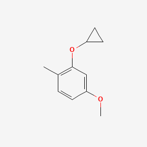 molecular formula C11H14O2 B14825046 2-Cyclopropoxy-4-methoxy-1-methylbenzene 