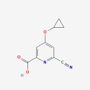 molecular formula C10H8N2O3 B14825052 6-Cyano-4-cyclopropoxypicolinic acid 