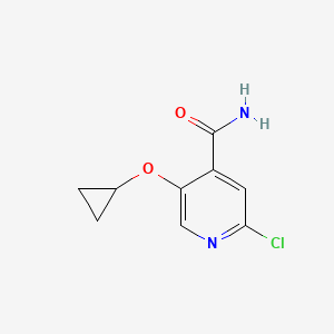 molecular formula C9H9ClN2O2 B14825059 2-Chloro-5-cyclopropoxyisonicotinamide 