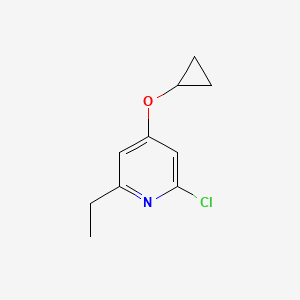 molecular formula C10H12ClNO B14825151 2-Chloro-4-cyclopropoxy-6-ethylpyridine 