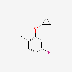 molecular formula C10H11FO B14825169 2-Cyclopropoxy-4-fluoro-1-methylbenzene 