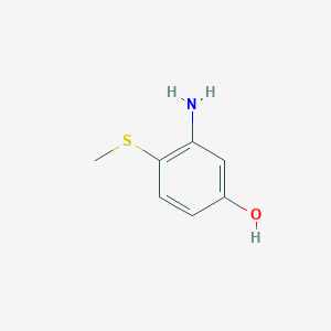 molecular formula C7H9NOS B14825173 3-Amino-4-(methylthio)phenol 