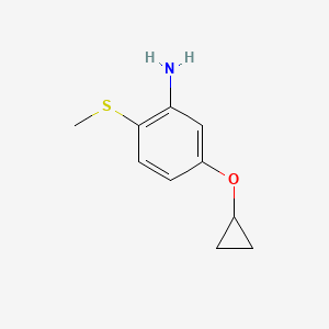 molecular formula C10H13NOS B14825174 5-Cyclopropoxy-2-(methylthio)aniline 