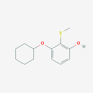 molecular formula C13H18O2S B14825193 3-(Cyclohexyloxy)-2-(methylthio)phenol 