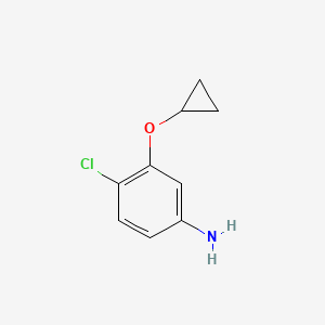 molecular formula C9H10ClNO B14825227 4-Chloro-3-cyclopropoxyaniline 