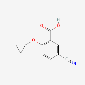 molecular formula C11H9NO3 B14825325 5-Cyano-2-cyclopropoxybenzoic acid 