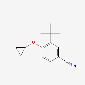 molecular formula C14H17NO B14825350 3-Tert-butyl-4-cyclopropoxybenzonitrile 