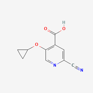 molecular formula C10H8N2O3 B14825352 2-Cyano-5-cyclopropoxyisonicotinic acid 