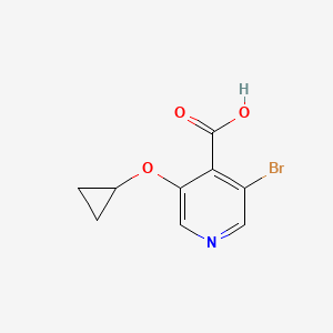 molecular formula C9H8BrNO3 B14825373 3-Bromo-5-cyclopropoxyisonicotinic acid 