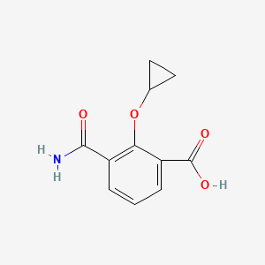 molecular formula C11H11NO4 B14825383 3-Carbamoyl-2-cyclopropoxybenzoic acid 