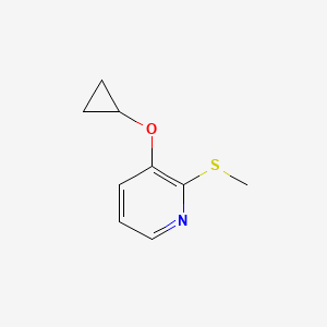 molecular formula C9H11NOS B14825388 3-Cyclopropoxy-2-(methylthio)pyridine 