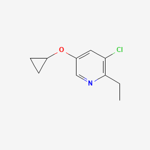 molecular formula C10H12ClNO B14825399 3-Chloro-5-cyclopropoxy-2-ethylpyridine 