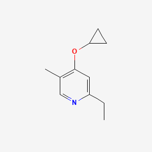 molecular formula C11H15NO B14825493 4-Cyclopropoxy-2-ethyl-5-methylpyridine 