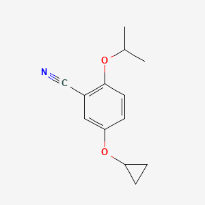 molecular formula C13H15NO2 B14825572 5-Cyclopropoxy-2-isopropoxybenzonitrile 