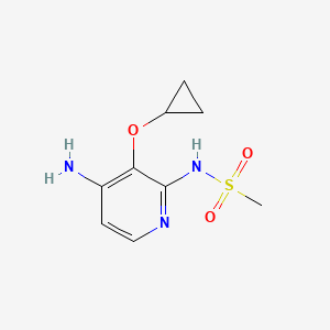 molecular formula C9H13N3O3S B14825581 N-(4-Amino-3-cyclopropoxypyridin-2-YL)methanesulfonamide 