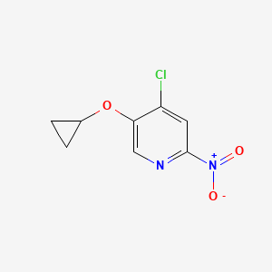 molecular formula C8H7ClN2O3 B14825632 4-Chloro-5-cyclopropoxy-2-nitropyridine 