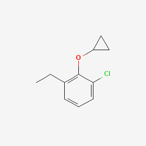 molecular formula C11H13ClO B14825643 1-Chloro-2-cyclopropoxy-3-ethylbenzene 