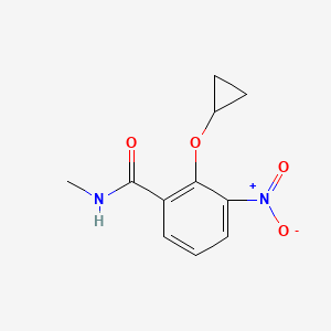 molecular formula C11H12N2O4 B14825651 2-Cyclopropoxy-N-methyl-3-nitrobenzamide 