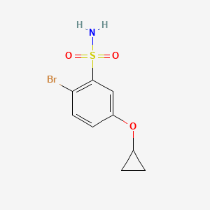 molecular formula C9H10BrNO3S B14825673 2-Bromo-5-cyclopropoxybenzenesulfonamide 