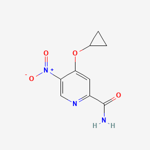molecular formula C9H9N3O4 B14825692 4-Cyclopropoxy-5-nitropicolinamide 