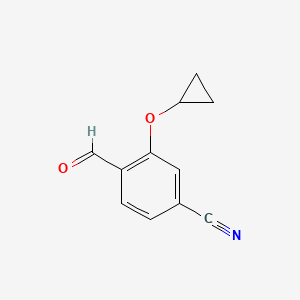 molecular formula C11H9NO2 B14825701 3-Cyclopropoxy-4-formylbenzonitrile 