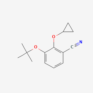 molecular formula C14H17NO2 B14825705 3-Tert-butoxy-2-cyclopropoxybenzonitrile 