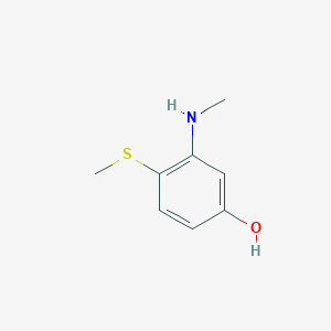 molecular formula C8H11NOS B14825729 3-(Methylamino)-4-(methylthio)phenol 