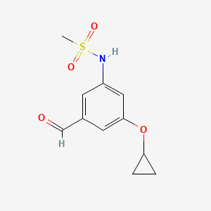 molecular formula C11H13NO4S B14825749 N-(3-Cyclopropoxy-5-formylphenyl)methanesulfonamide 