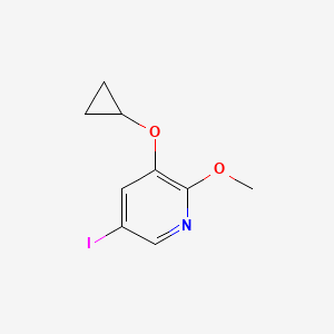 molecular formula C9H10INO2 B14825817 3-Cyclopropoxy-5-iodo-2-methoxypyridine 