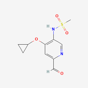 molecular formula C10H12N2O4S B14825839 N-(4-Cyclopropoxy-6-formylpyridin-3-YL)methanesulfonamide 