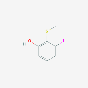 molecular formula C7H7IOS B14825915 3-Iodo-2-(methylthio)phenol 