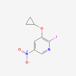 molecular formula C8H7IN2O3 B14825930 3-Cyclopropoxy-2-iodo-5-nitropyridine 