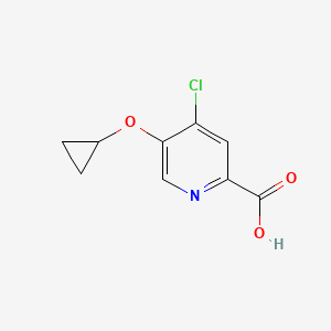 molecular formula C9H8ClNO3 B14825937 4-Chloro-5-cyclopropoxypicolinic acid 