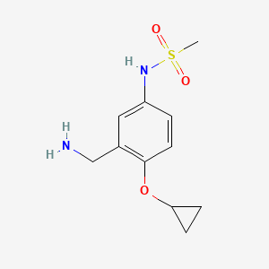 molecular formula C11H16N2O3S B14826004 N-(3-(Aminomethyl)-4-cyclopropoxyphenyl)methanesulfonamide 