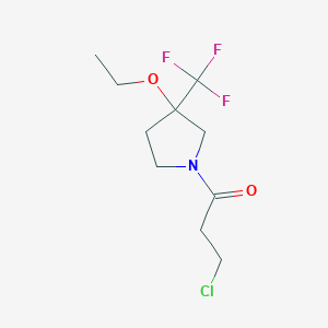 molecular formula C10H15ClF3NO2 B1482604 3-Chloro-1-[3-ethoxy-3-(trifluoromethyl)pyrrolidin-1-yl]propan-1-one CAS No. 2098048-62-3