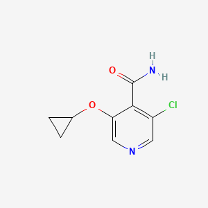molecular formula C9H9ClN2O2 B14826077 3-Chloro-5-cyclopropoxyisonicotinamide 