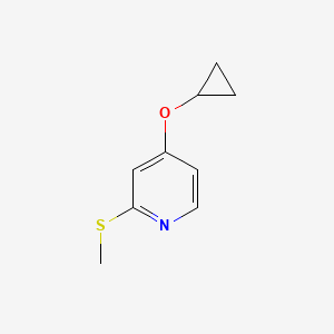 molecular formula C9H11NOS B14826101 4-Cyclopropoxy-2-(methylthio)pyridine 